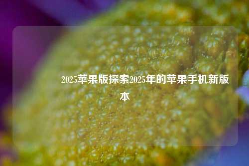 👍2025苹果版探索2025年的苹果手机新版本