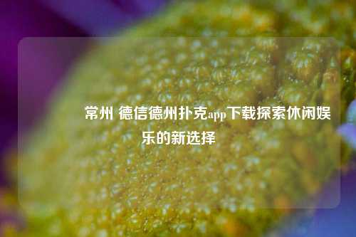 🏅常州 德信德州扑克app下载探索休闲娱乐的新选择