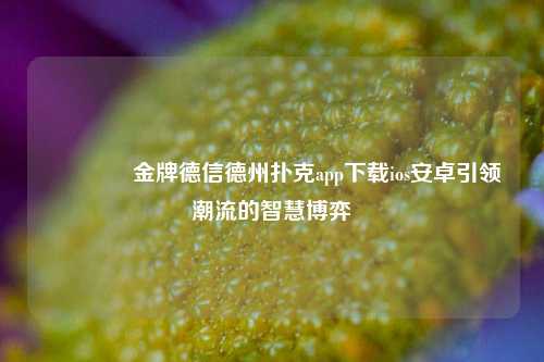🥈金牌德信德州扑克app下载ios安卓引领潮流的智慧博弈