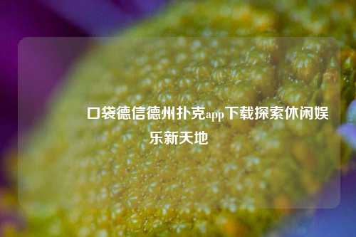👉口袋德信德州扑克app下载探索休闲娱乐新天地