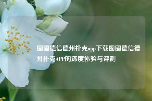 🥉圈圈德信德州扑克app下载圈圈德信德州扑克APP的深度体验与评测