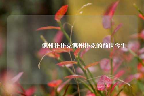 🏅德州扑扑克德州扑克的前世今生