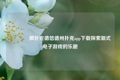 🥇微扑克德信德州扑克app下载探索新式电子游戏的乐趣