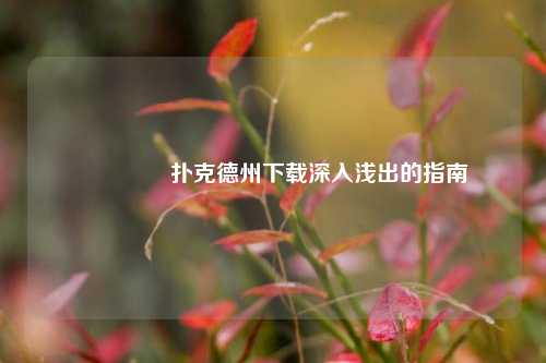 👍扑克德州下载深入浅出的指南