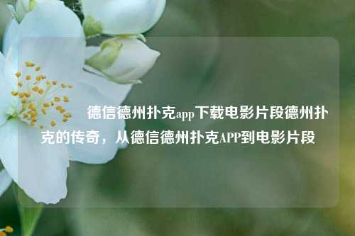 🥈德信德州扑克app下载电影片段德州扑克的传奇，从德信德州扑克APP到电影片段