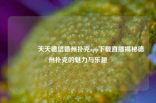 👈天天德信德州扑克app下载直播揭秘德州扑克的魅力与乐趣