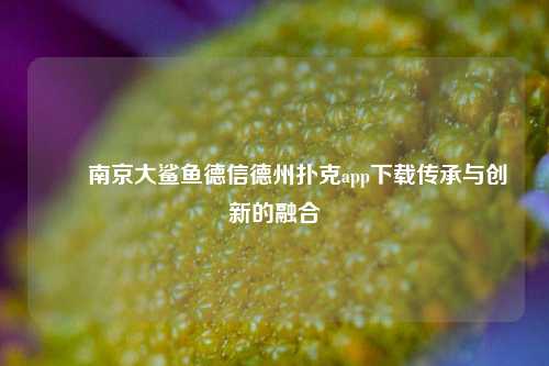 ✌️南京大鲨鱼德信德州扑克app下载传承与创新的融合