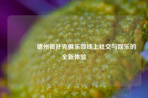 🥉德州微扑克俱乐部线上社交与娱乐的全新体验