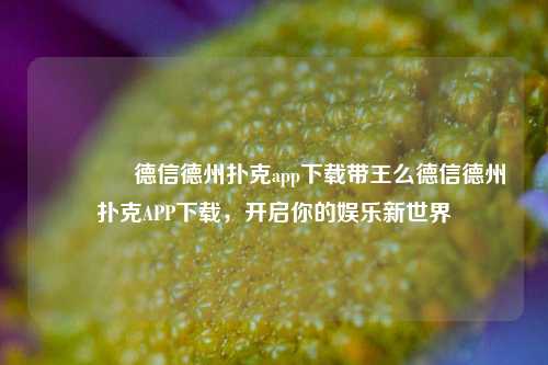 🏅德信德州扑克app下载带王么德信德州扑克APP下载，开启你的娱乐新世界