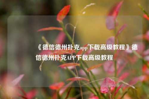 🥇《德信德州扑克app下载高级教程》德信德州扑克APP下载高级教程