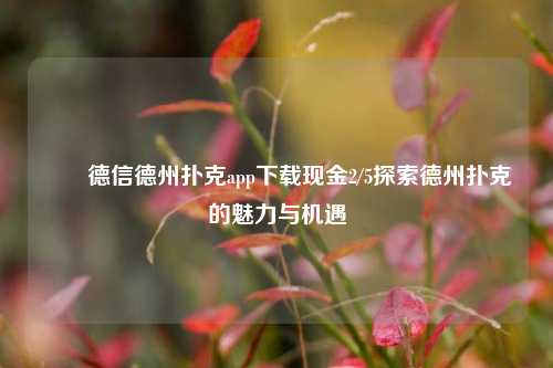 ✌️德信德州扑克app下载现金2/5探索德州扑克的魅力与机遇