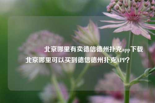 🎖️北京哪里有卖德信德州扑克app下载北京哪里可以买到德信德州扑克APP？
