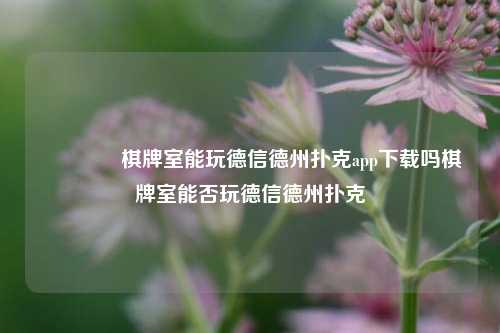 👍棋牌室能玩德信德州扑克app下载吗棋牌室能否玩德信德州扑克
