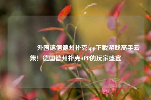 🌈外国德信德州扑克app下载游戏高手云集！德国德州扑克APP的玩家盛宴