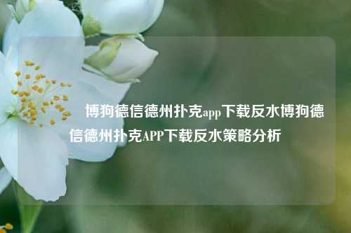 🏆博狗德信德州扑克app下载反水博狗德信德州扑克APP下载反水策略分析