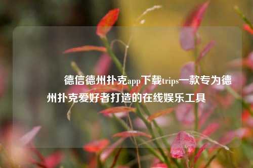 🥉德信德州扑克app下载trips一款专为德州扑克爱好者打造的在线娱乐工具