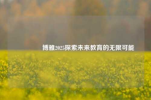 🥈博雅2025探索未来教育的无限可能