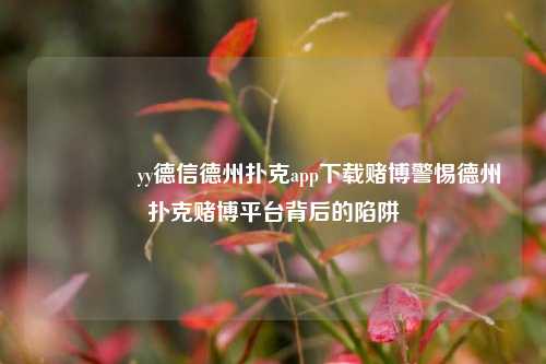 🥉yy德信德州扑克app下载赌博警惕德州扑克赌博平台背后的陷阱