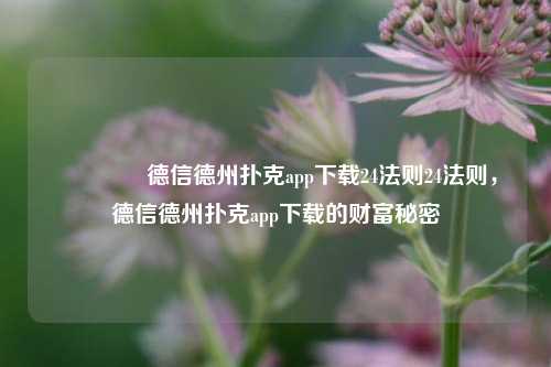 🏅德信德州扑克app下载24法则24法则，德信德州扑克app下载的财富秘密