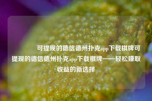 🏆可提现的德信德州扑克app下载棋牌可提现的德信德州扑克app下载棋牌——轻松赚取收益的新选择