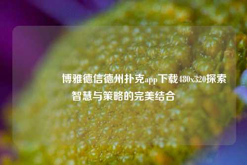 🏅博雅德信德州扑克app下载480x320探索智慧与策略的完美结合