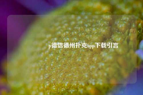🏅p德信德州扑克app下载引言