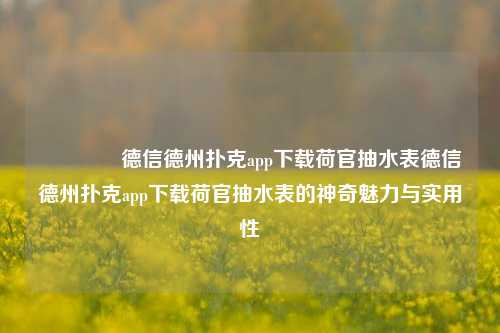 👈德信德州扑克app下载荷官抽水表德信德州扑克app下载荷官抽水表的神奇魅力与实用性