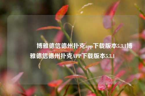 🥉博雅德信德州扑克app下载版本5.3.1博雅德信德州扑克APP下载版本5.3.1