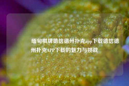 🌈缅甸棋牌德信德州扑克app下载德信德州扑克APP下载的魅力与挑战