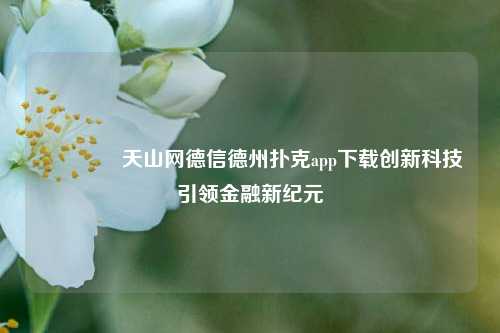 👈天山网德信德州扑克app下载创新科技引领金融新纪元
