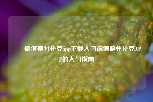 ✌️德信德州扑克app下载入门德信德州扑克APP的入门指南