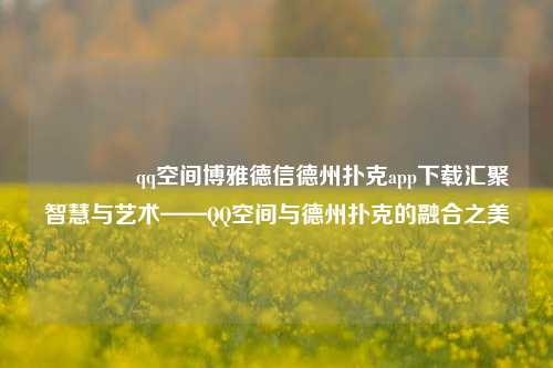 🏅qq空间博雅德信德州扑克app下载汇聚智慧与艺术——QQ空间与德州扑克的融合之美