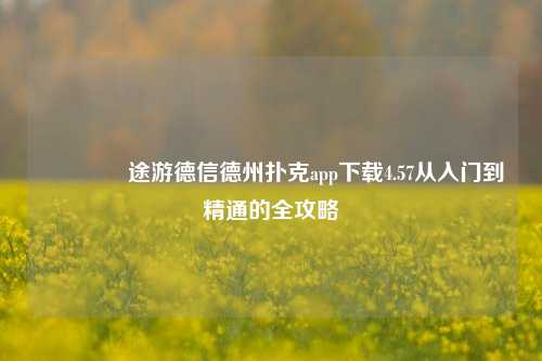 🏆途游德信德州扑克app下载4.57从入门到精通的全攻略