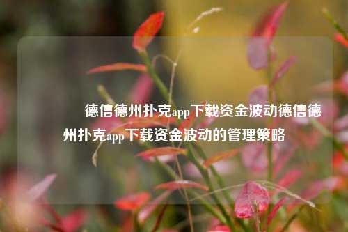 🥇德信德州扑克app下载资金波动德信德州扑克app下载资金波动的管理策略