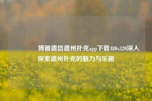 👍博雅德信德州扑克app下载480x320深入探索德州扑克的魅力与乐趣