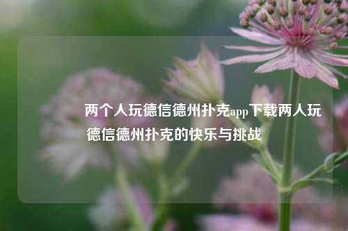 👈两个人玩德信德州扑克app下载两人玩德信德州扑克的快乐与挑战