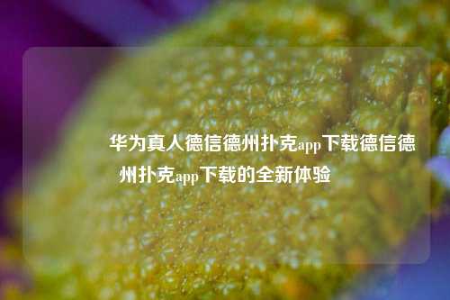 🥇华为真人德信德州扑克app下载德信德州扑克app下载的全新体验
