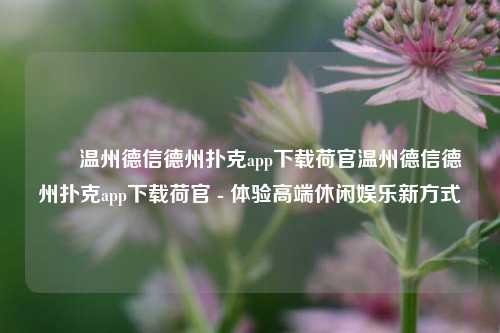 ✌️温州德信德州扑克app下载荷官温州德信德州扑克app下载荷官 - 体验高端休闲娱乐新方式