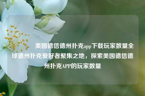 🏅美国德信德州扑克app下载玩家数量全球德州扑克爱好者聚集之地，探索美国德信德州扑克APP的玩家数量