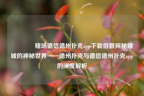 👈赌场德信德州扑克app下载倍数探秘赌城的神秘世界——德州扑克与德信德州扑克app的深度解析