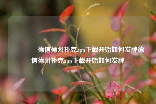 👈德信德州扑克app下载开始如何发牌德信德州扑克app下载开始如何发牌