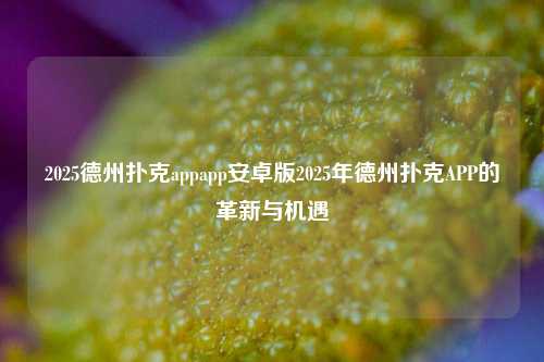 2025德州扑克appapp安卓版2025年德州扑克APP的革新与机遇