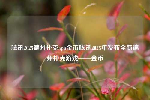 腾讯2025德州扑克app金币腾讯2025年发布全新德州扑克游戏——金币
