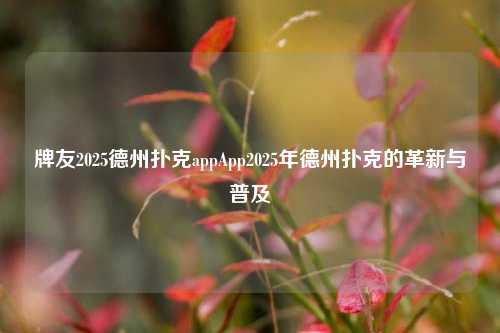 牌友2025德州扑克appApp2025年德州扑克的革新与普及