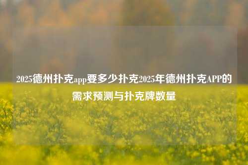 2025德州扑克app要多少扑克2025年德州扑克APP的需求预测与扑克牌数量