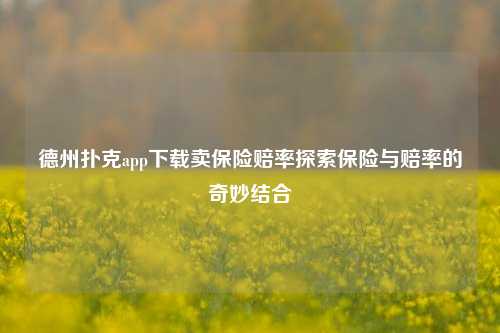 德州扑克app下载卖保险赔率探索保险与赔率的奇妙结合