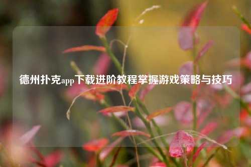 德州扑克app下载进阶教程掌握游戏策略与技巧