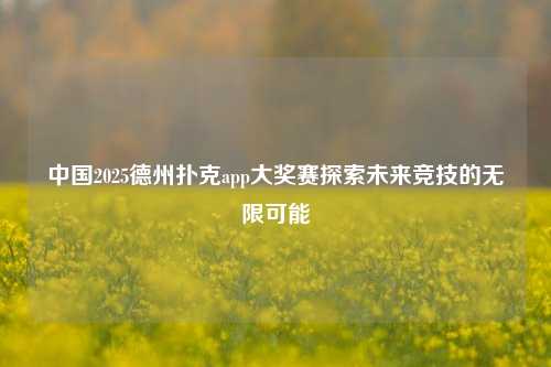 中国2025德州扑克app大奖赛探索未来竞技的无限可能