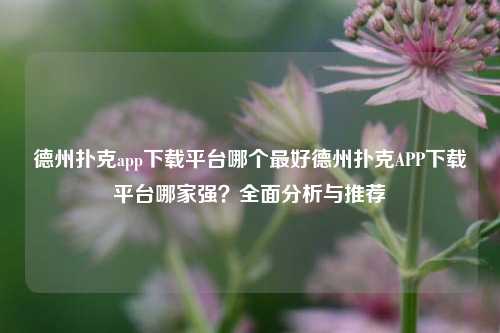 德州扑克app下载平台哪个最好德州扑克APP下载平台哪家强？全面分析与推荐