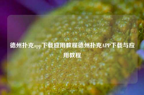德州扑克app下载应用教程德州扑克APP下载与应用教程